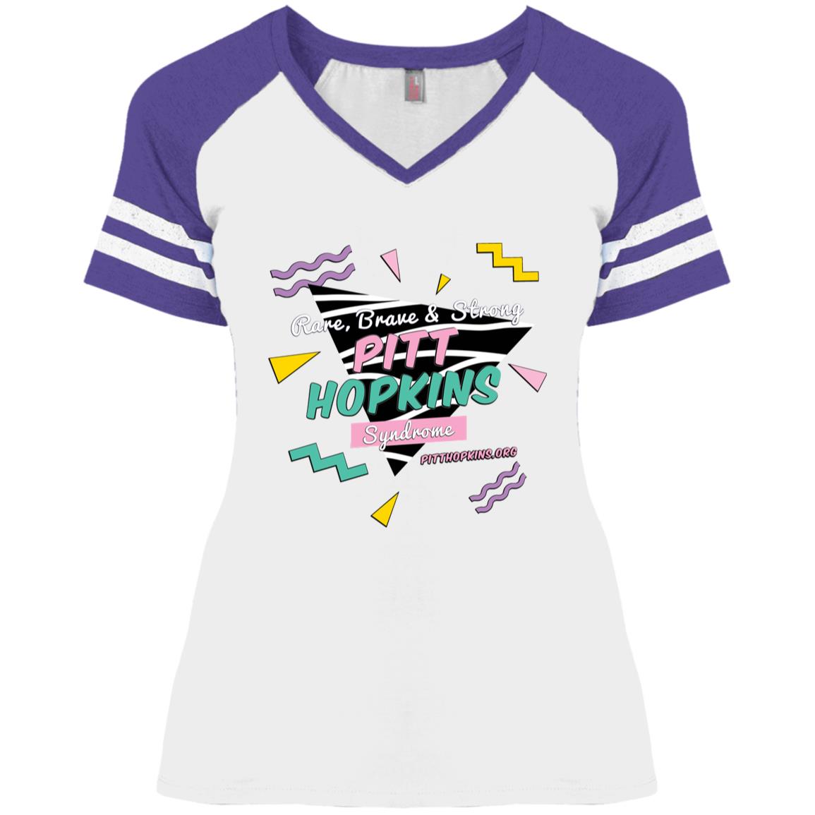 PTHS Retro Vibes Stripped V-neck Tee – RareiTees for a Cure PTHS Retro Vibes Stripped V-neck Tee – RareiTees for a Cure