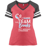 Team Brooks Ladies Stripped V-neck Tee