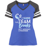 Team Brooks Ladies Stripped V-neck Tee