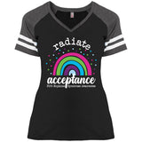 Radiate Acceptance Ladies V-neck Striped Tee (PTHS)