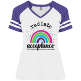Radiate Acceptance Ladies V-neck Striped Tee (PTHS)