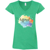 Different Not Less Ladies Fitted V-Neck Tee
