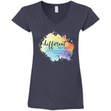 Different Not Less Ladies Fitted V-Neck Tee