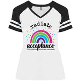 Radiate Acceptance Ladies V-neck Striped Tee (PTHS)