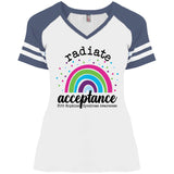 Radiate Acceptance Ladies V-neck Striped Tee (PTHS)
