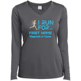 Personalized I Run For Ladies V-neck Long Sleeve Tee