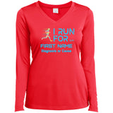 Personalized I Run For Ladies V-neck Long Sleeve Tee
