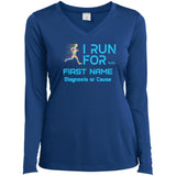 Personalized I Run For Ladies V-neck Long Sleeve Tee
