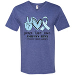 Ashton's Army 'Peace, Love, Cure' Unisex V-neck Tee